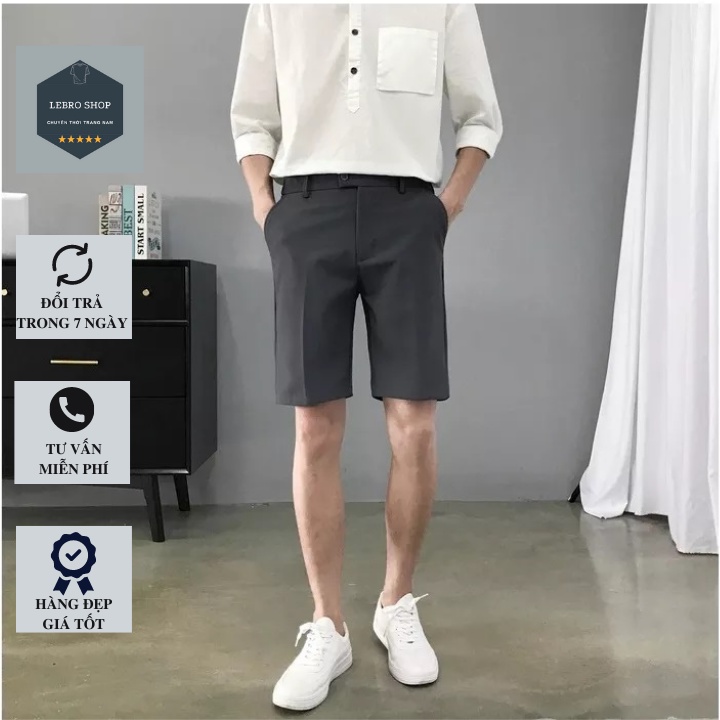 Quần short tây âu nam vải chéo mỏng nhẹ , quần đùi nam ngắn tây âu kiểu dáng trẻ trung phong cách