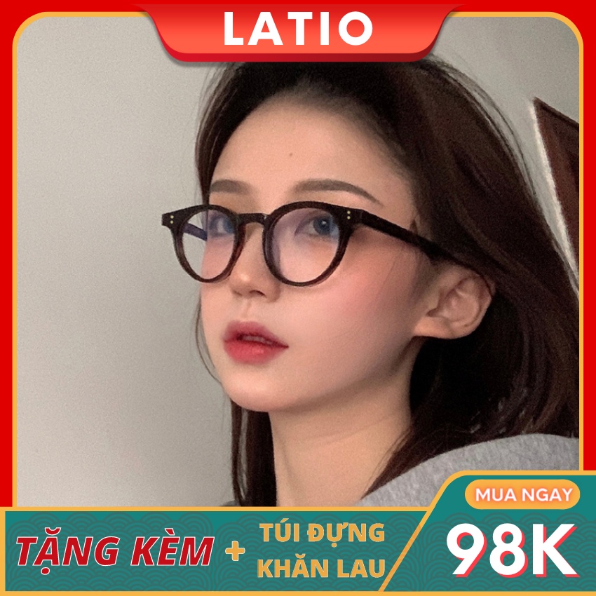 Mắt kính nữ LATIO kính mắt thời trang 2023 mẫu mới với thiết kế nhỏ nhắn và chi tiết 2 chấm cực kỳ cá tính - KM44