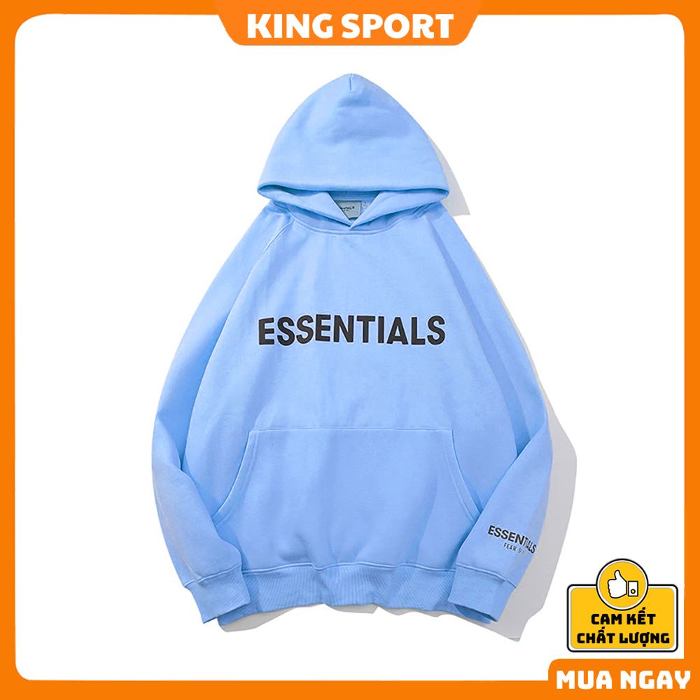 Áo hoodie essentials form rộng unisex dày dặn khoác ngoài lót nỉ ấm áp phong cách hàn quốc chính hãng KING SPORT