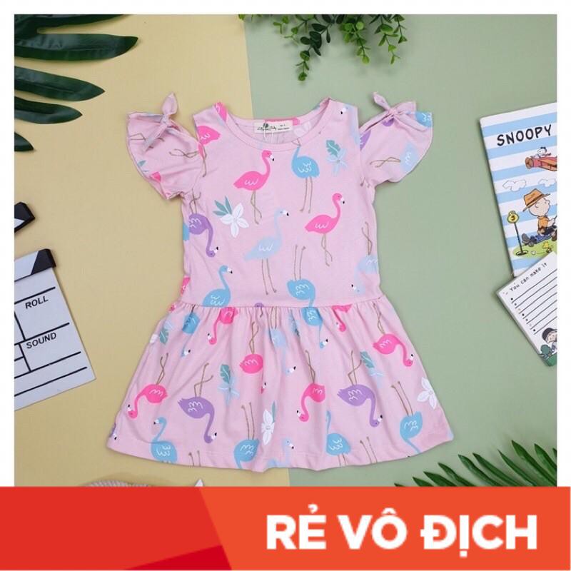 Váy cotton bé gái nơ tay size 1-10, cho bé 10-32kg. Chất cotton mềm mịn, thấm hút mồ hôi