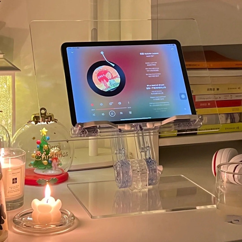 PHT01 Lifting reading stand acrylic reading stand Korean-style retractable transparent computer tablet stand for reading small table