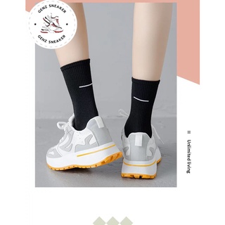 Tất Cao Cổ Bó Chân Dày Dặn Hoạ Tiết Gạch Sau Siêu Cute, Tất Trắng Đen Siêu Hot 2022