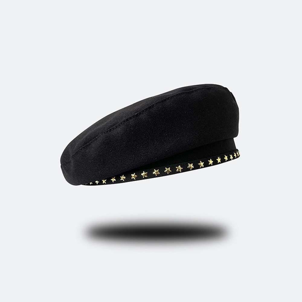 IVORY Mũ Beret Họa Tiết Ngôi Sao Phong Cách Retro Cho Nữ