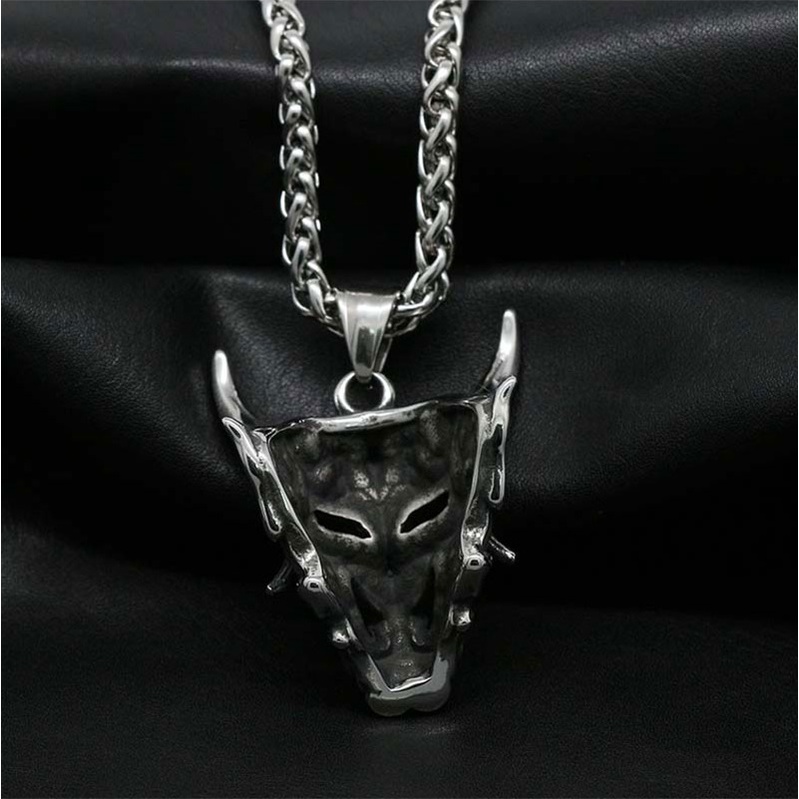 Dây Chuyền Nam Nữ Vòng Cổ Titan Loki Accessories Samurai Mặt Quỷ Cho Màu Bạc Titan Chất liệu Không Gỉ - Samurai