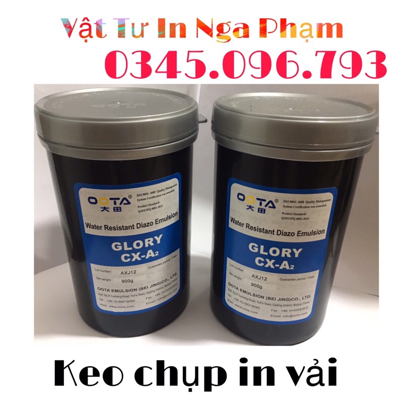 Keo chụp bản in vải màu xanh OTA in lưới in lụa