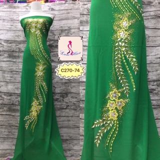 Vải áo dài kết cườm