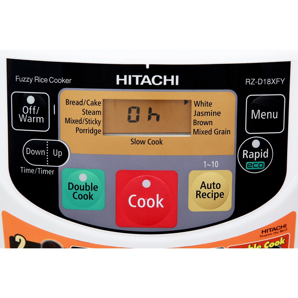 Nồi cơm điện tử Hitachi (Nhật Bản) RZ-D18XFY(GWH) 1.8 lít trắng made in Thái Lan (Bảo hành 12 tháng)