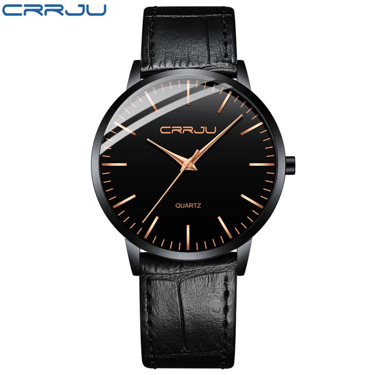 Đồng hồ CRRJU 2117 XL dây da chống nước phong cách doanh nhân cho nam