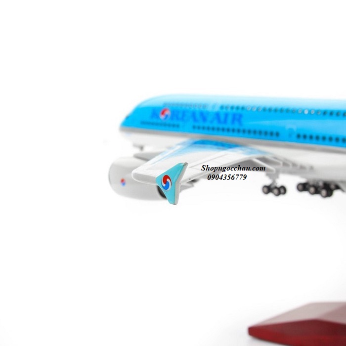 Mô hình máy bay tĩnh A380 Korean Air 47cm có bánh xe và đèn led