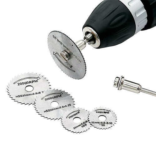 Bộ Công Cụ 7 Món Gồm Lưỡi Cưa Tròn Và Trục Nối size 22 /25 /32 /35 /44/50mm Gắn Máy Cầm Tay