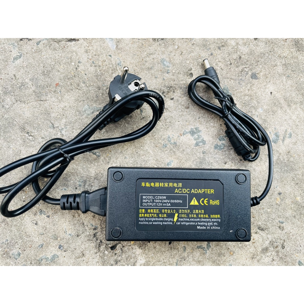 Nguồn ADAPTER 12V 5A dùng cho bơm mini, đèn led, camera. Bảo hành 6 tháng