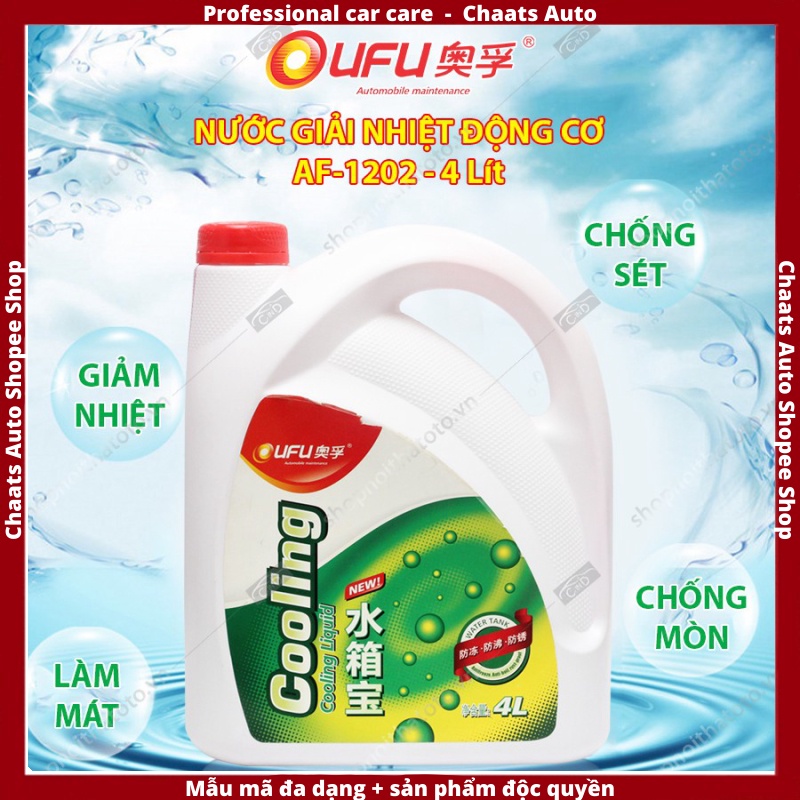 Nước mát động cơ 🔥 Freeship 🔥 Nước giải nhiệt động cơ màu đỏ OUFU AF-1202 4L
