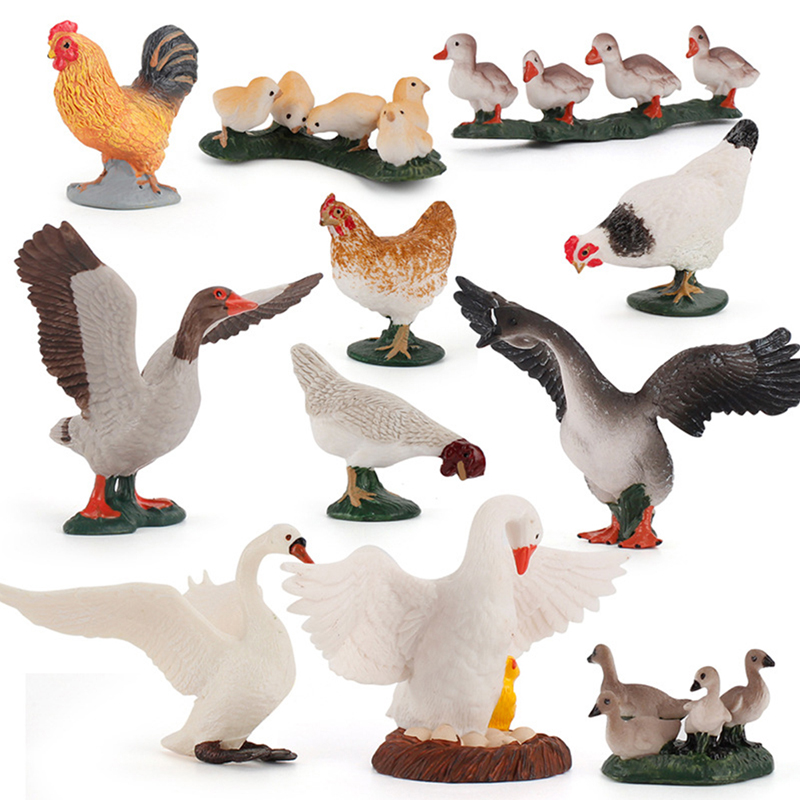 ✨Piqting Farm Simulation Chicken Duck Goose animal model Bonsai figurine home decoration