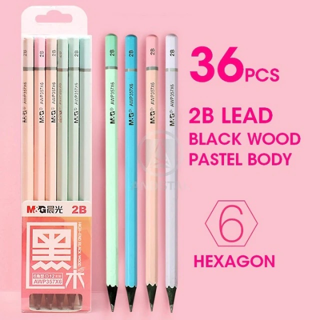 Bộ 6 cây Bút chi M&amp;G AWP357X6 màu Pastel nhẹ nhàng