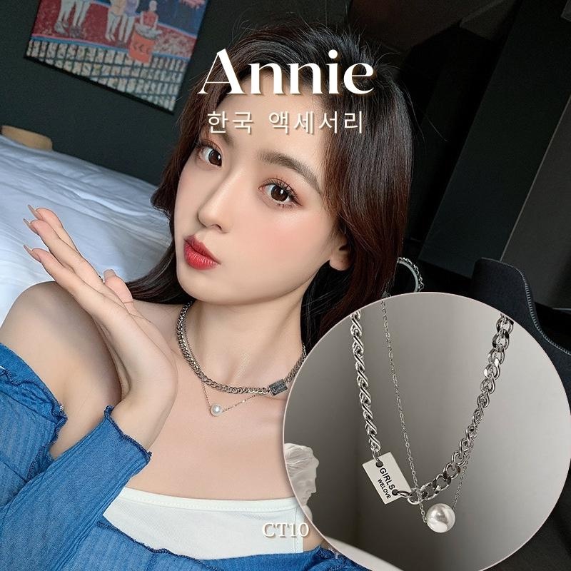 Dây chuyền titan nữ mắt xích sợi đôi cá tính hiện đại ANNIE CT10