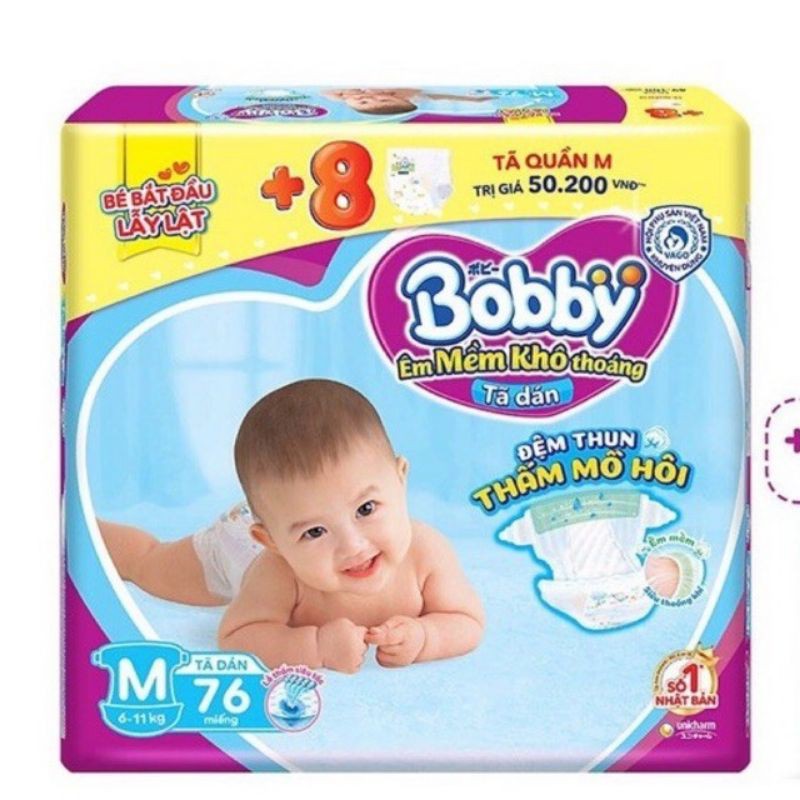 Tã dán bobby M76/L68/Xl62/Xxl56 miếng