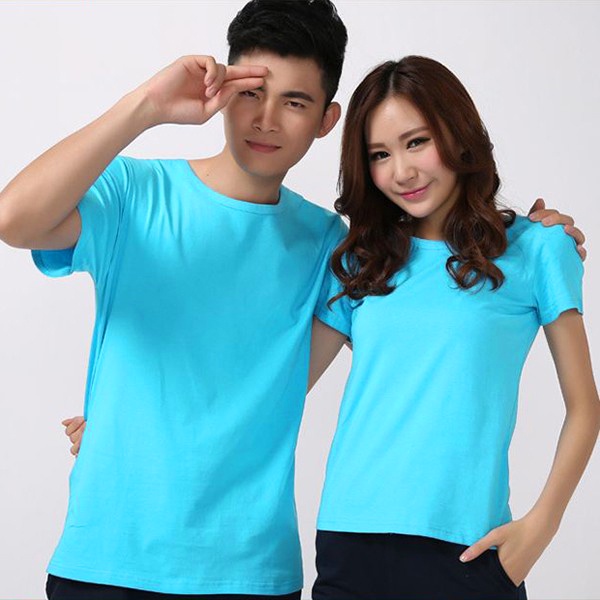 Áo Thun Trơn Màu Xanh Ngọc Ảnh Chụp Thật Ngắn Tay Cổ Tròn Form Vừa Unisex Dùng Chung Cho Nam Và Nữ