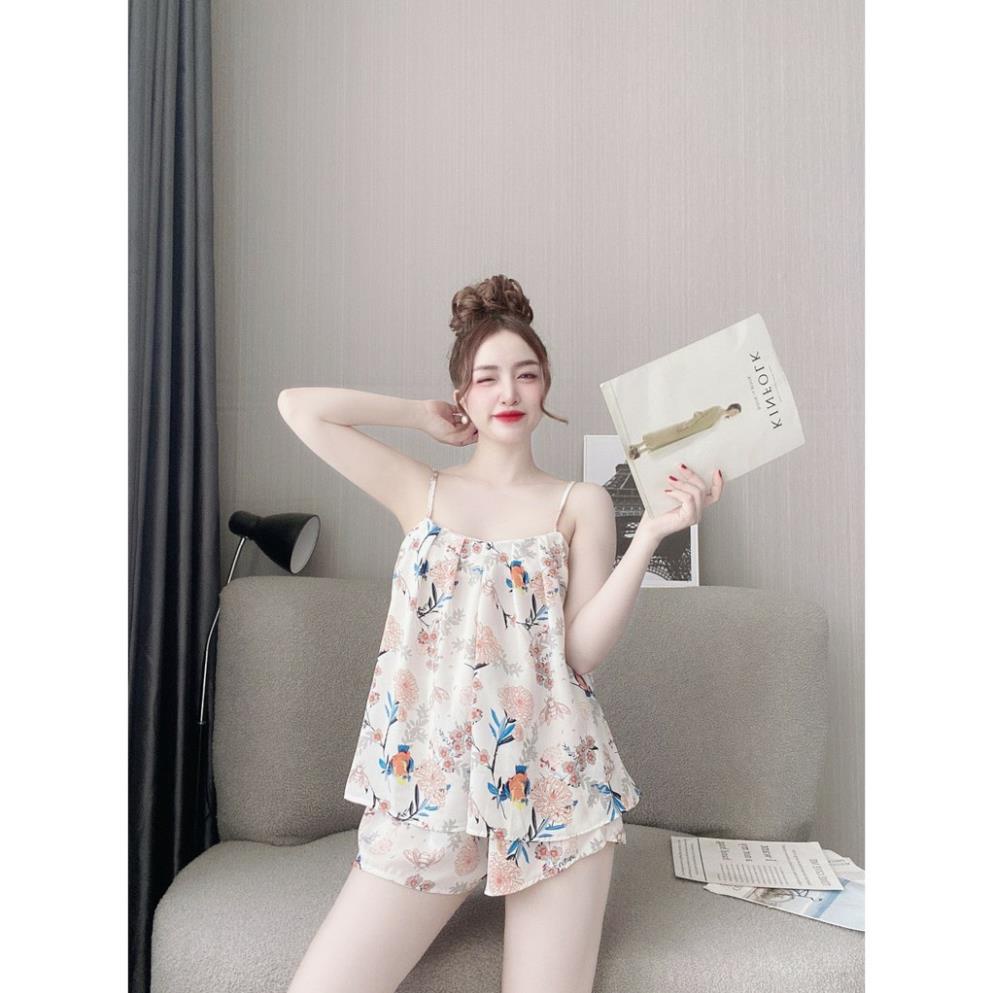 Bộ lụa mặc nhà 2 dây LATO Đồ Bộ Nữ Đồ Bộ Mặc Nhà Hai Dây Lụa Dễ Thương Cao Cấp, Bộ ngủ hai dây. | BigBuy360 - bigbuy360.vn