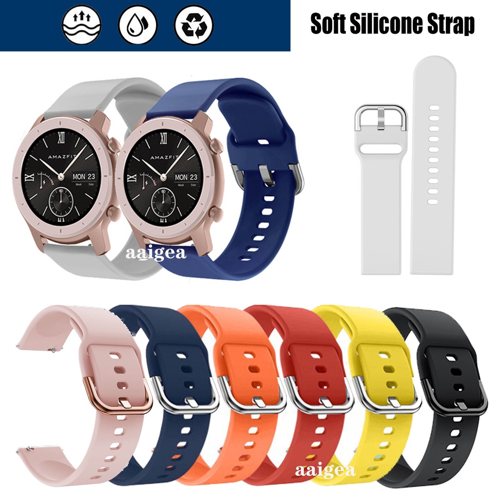 Dây đeo silicon mềm mại năng động trẻ trung cho Huami Amazfit GTR4 3 2 2e mini GTR 42mm 47mm 2e GTR2 GTR3 Pro