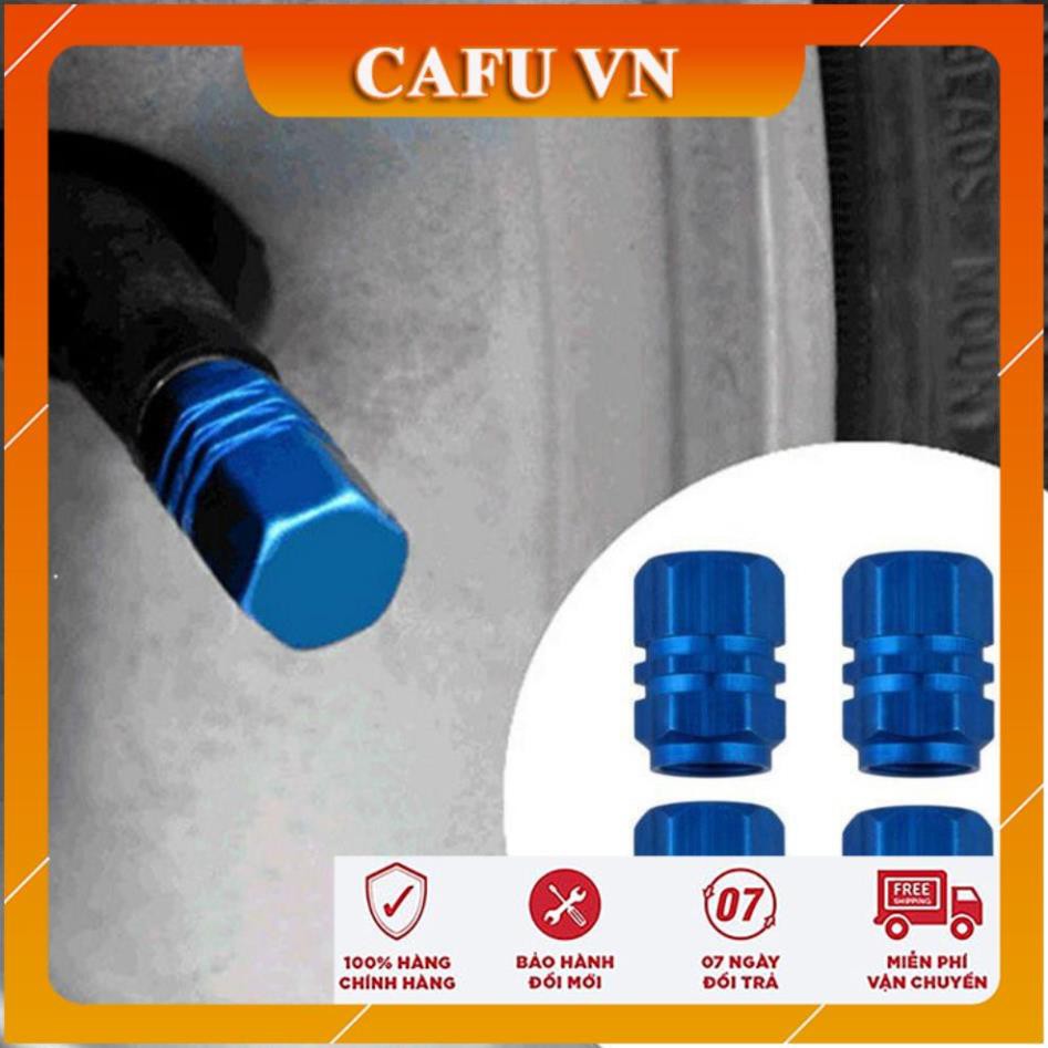 Bộ 04 ốc - nắp chụp trang trí đầu van nắp vòi bơm hơi bánh xe, lốp xe ô tô, xe máy, xe hơi, xe máy