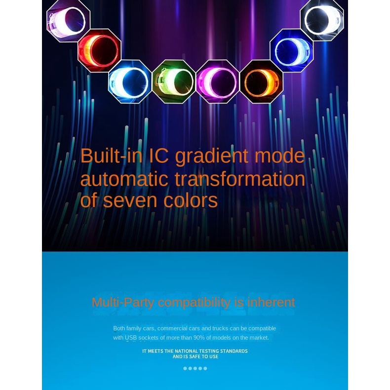 Đèn LED Không Dây Nhiều Màu Không Chói Dùng Trang Trí Xe Hơi