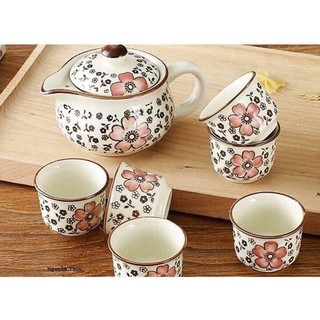 Bộ ấm chén pha trà hoa đào Nhật