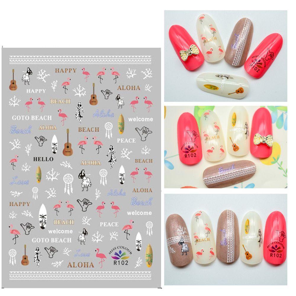 Miếng Dán Trang Trí Móng Tay Hình Bãi Biển Mùa Hè Thanh Lịch