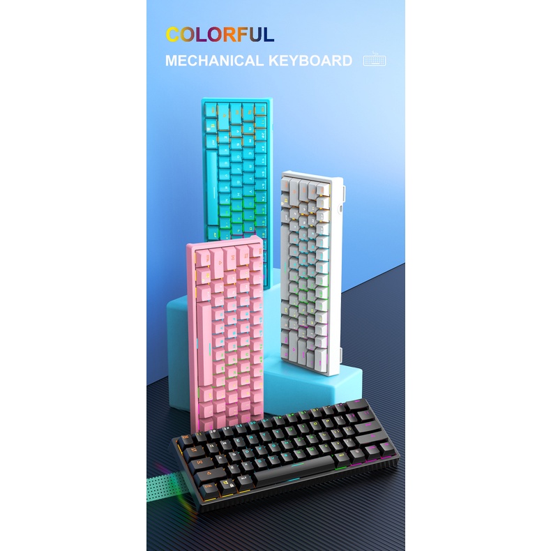 Bàn phím cơ chơi game LEAVEN K620 Hotswap, Led rainbown, Led gầm RGB