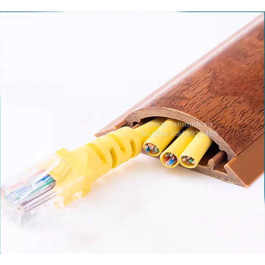 Nẹp sàn bán nguyệt họa tiết vân gỗ màu tối
