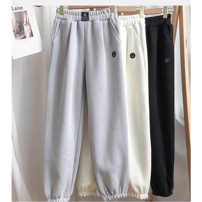 Đồ Nữ, Quần Jogger Mặt Cười Cực Dày Dặn