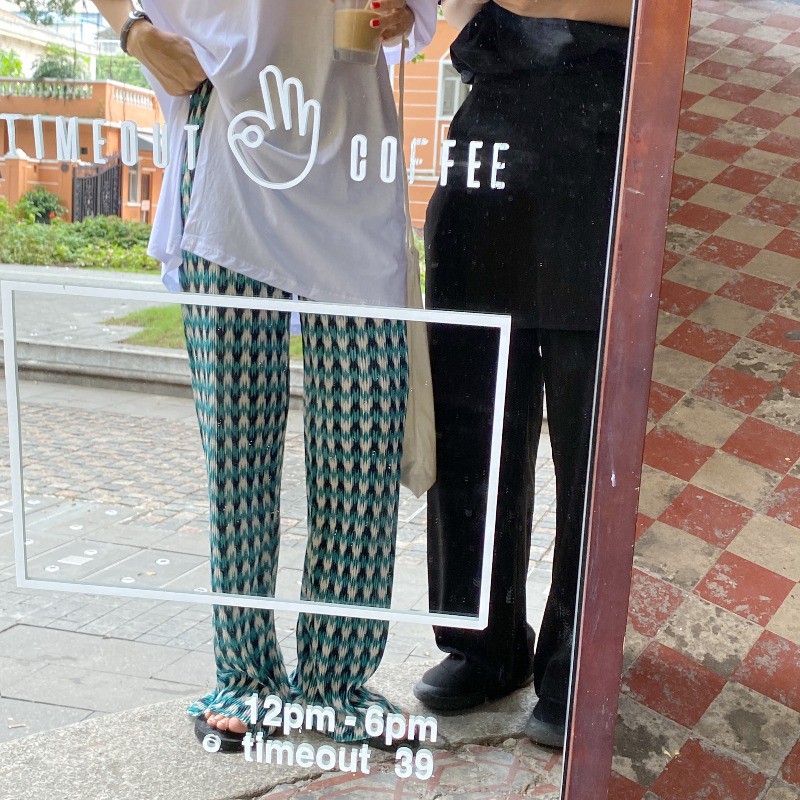 Quần Dài Ống Rộng Họa Tiết Ca Rô Phong Cách Hàn Quốc Dành Cho Nữ | BigBuy360 - bigbuy360.vn