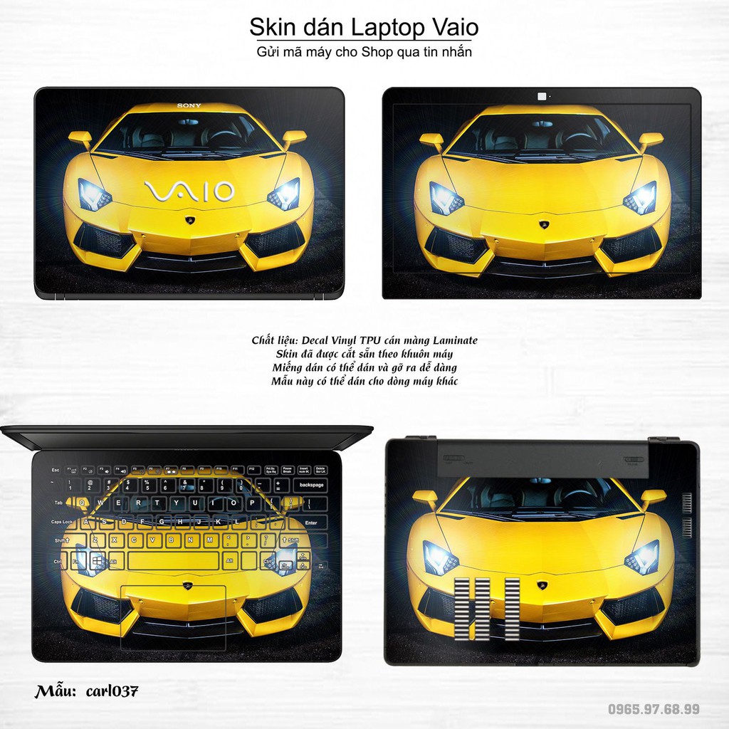 Skin dán Laptop Sony Vaio in hình xe hơi _nhiều mẫu 2 (inbox mã máy cho Shop)