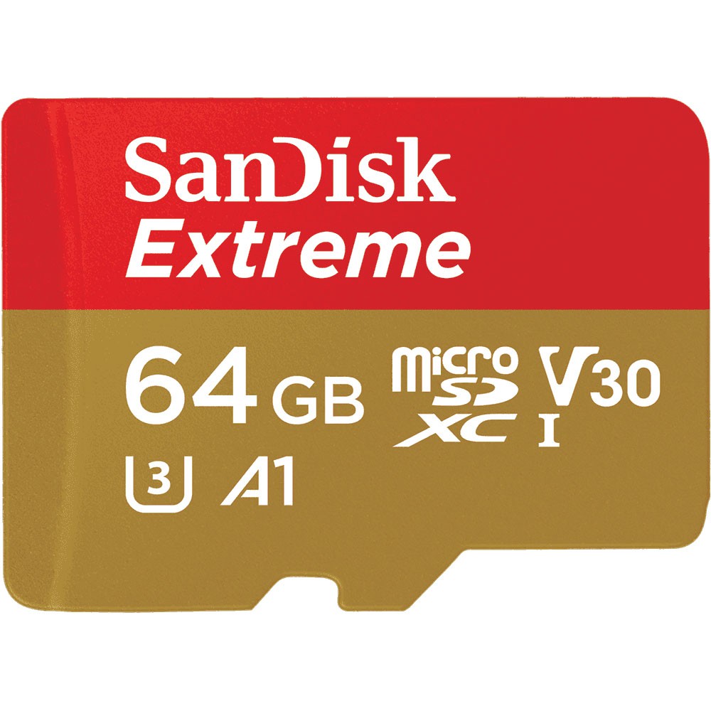 Thẻ Nhớ MicroSDXC SanDisk Extreme V30 U3 4K A2 64GB R160MB/s W60MB/s  - Kèm Adapter (Vàng) - Nhất Tín Computer