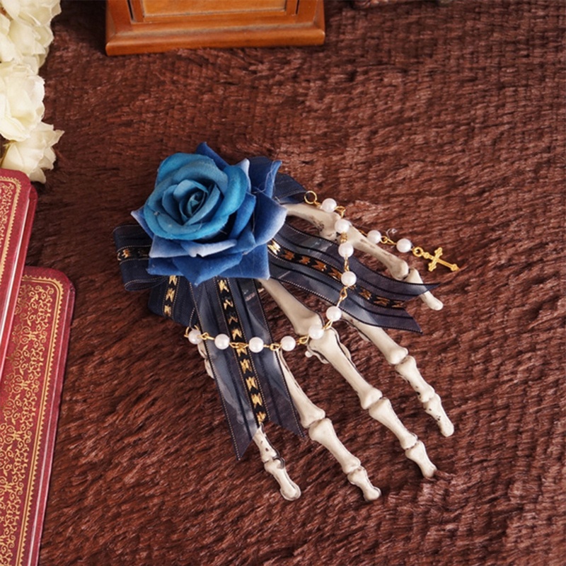 Kẹp Tóc Ruy Băng Đính Hạt Ngọc Trai Nhân Tạo Cho Bé