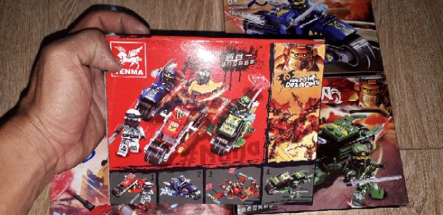 Combo 4 hộp lắp ráp Lego Ninjago siêu xe YL6207 trọn bộ