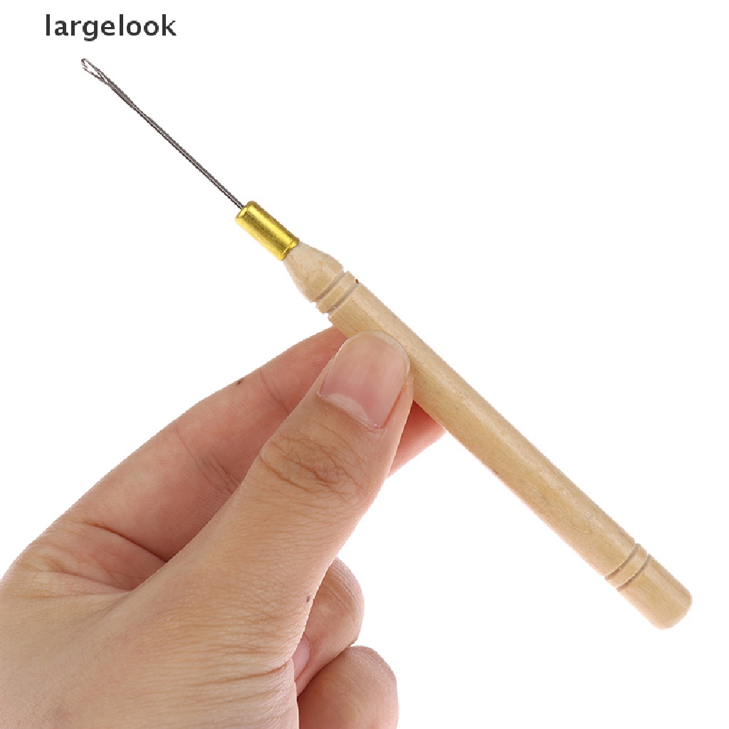 [largelook] 1Pcs Bamboo Crochet Handle Hook Needle Dread Tool Braiding Hair DIY Making Tool ♨HOT SELL