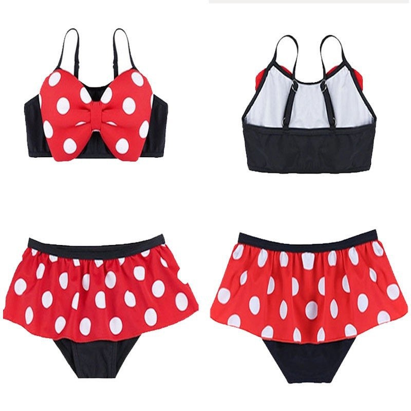 Set đồ bơi bikini đính nơ đáng yêu dành cho bé gái