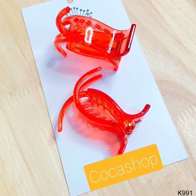 Combo 6 cái gấp tóc- Kẹp tóc càng cua 3 răng bóng màu trong cho bạn gái