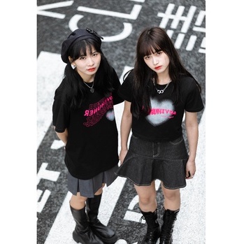 Áo Thun Ngắn Tay Cổ Tròn Dáng Ôm In Họa Tiết Kiểu retro Thời Trang Cho Nữ