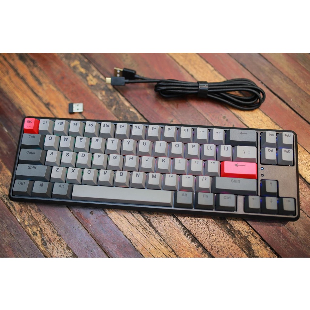 Bàn phím cơ không dây E-Dra EK368W V2 Hotswap - Hàng chính hãng