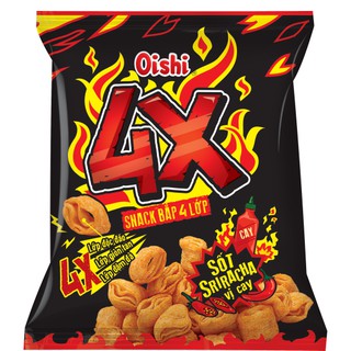 Snack Oishi Bắp 4X Gói 42gr Vị Sốt SRIRACHA Cay