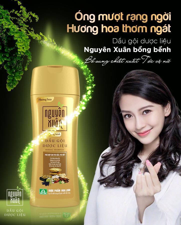 Dầu gội dược liệu cho tóc chắc khỏe, tốt cho da đầu  - Nguyên Xuân Bồng bềnh Hương hoa chai 200ml