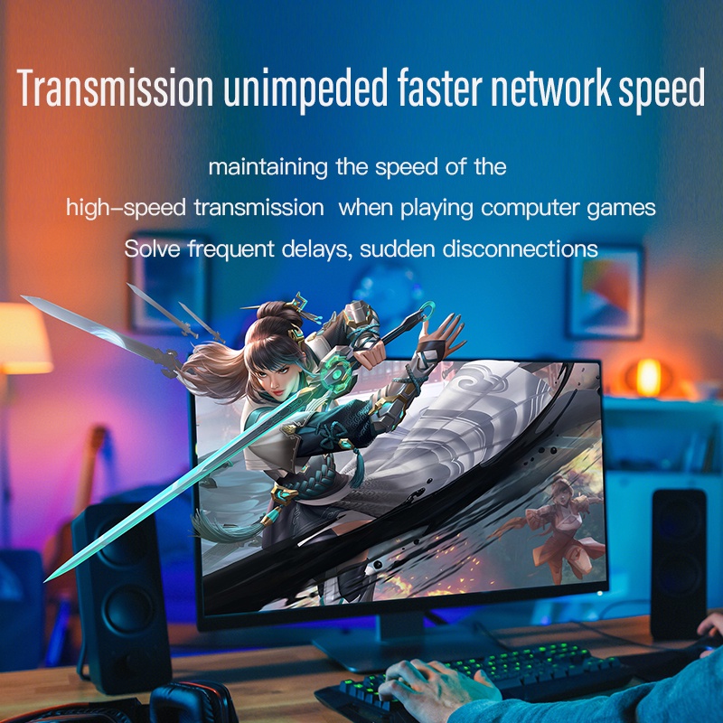 Dây cáp mạng U-KCOM 10Gbps Cat7 Lan Internet RJ45 CAT7 Wifi tốc độ cao kiểu phẳng mạ vàng