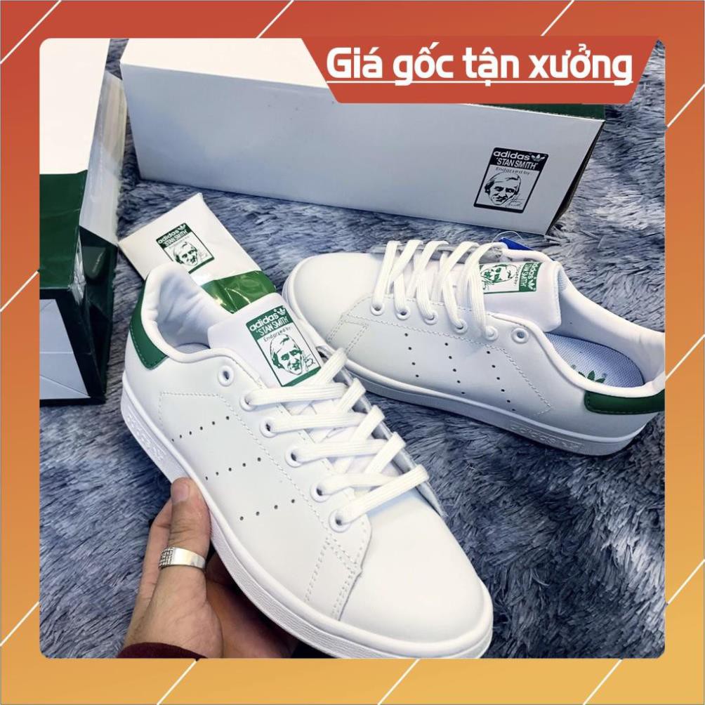 [FreeShip–Hàng Loại A] Giày thể thao STAN SMITH Trắng gót xanh FULLBOX,  Giầy sneaker nam nữ trắng đủ size