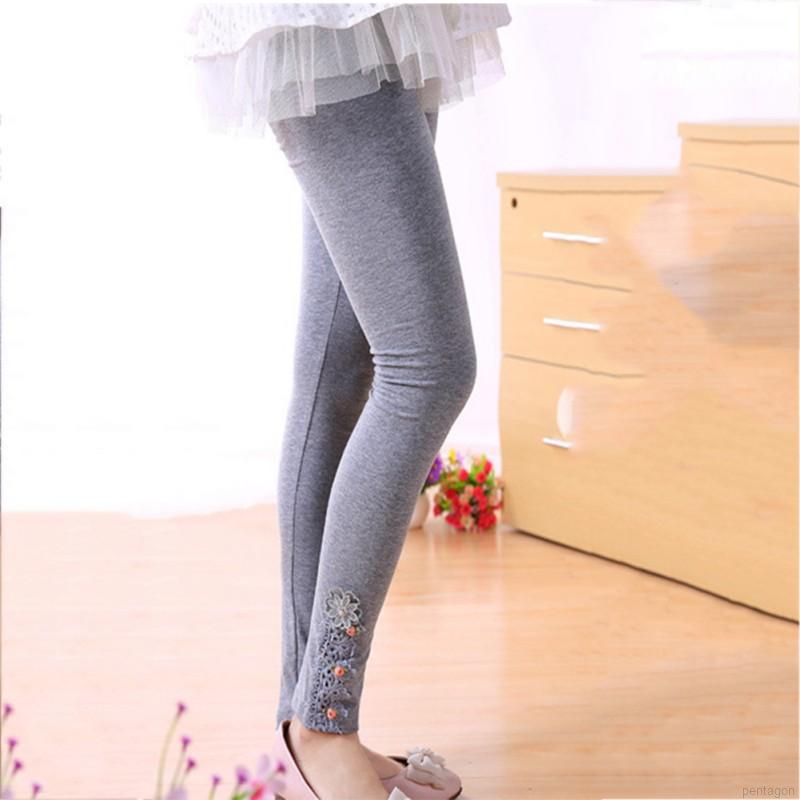 Quần Legging Phối Ren Hoa Cho Bé Gái