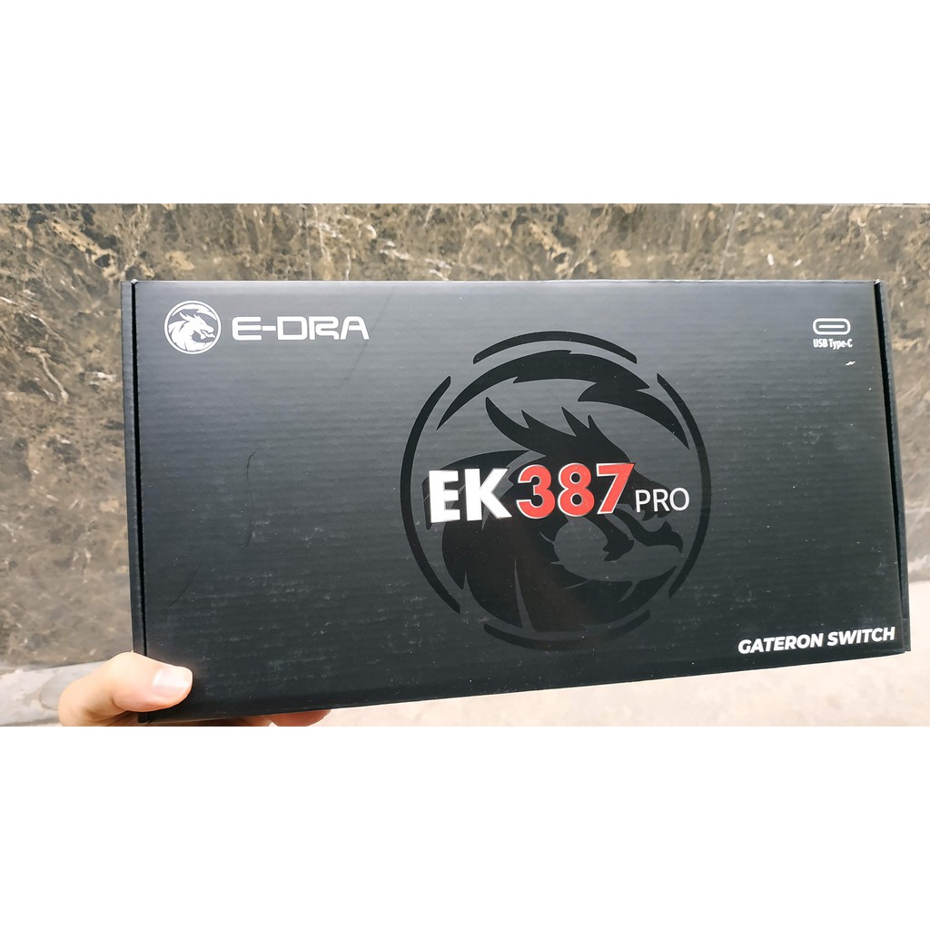 [GATERON ] Bàn Phím Cơ E-DRA EK387 PRO GATERON (keycaps PBT SKY DOLCH siêu bền) - Chính Hãng BH 24 Tháng