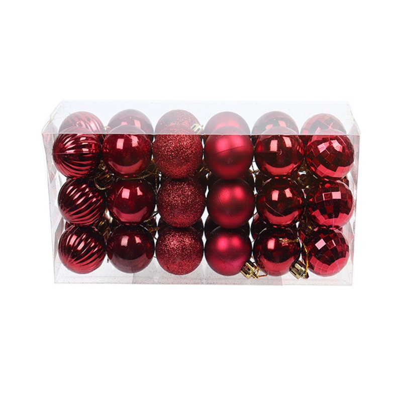 Set 36 quả cầu 4cm nhiều màu sắc chống vỡ trang trí cây thông giáng sinh