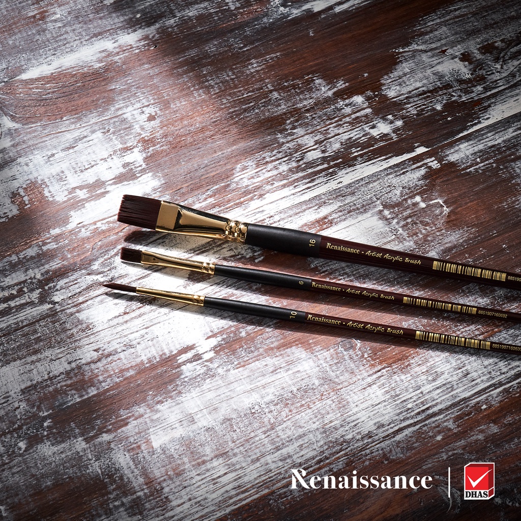 Cọ Vẽ Dẹt Renaissance Vẽ Màu Nước Acrylic Cao Cấp