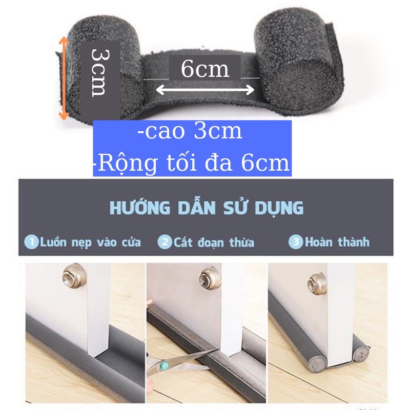 Thanh xốp chặn chắn cửa đa năng 95cm  ngăn côn trùng bụi bẩn,chắn gió điều hòa, giảm ồn tránh kẹp chân em bé