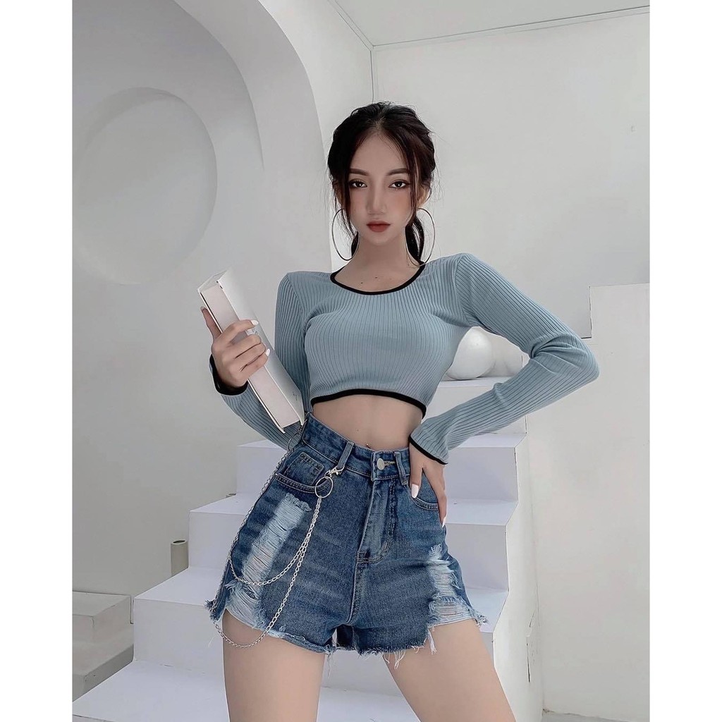 Quần Short Jean Rách